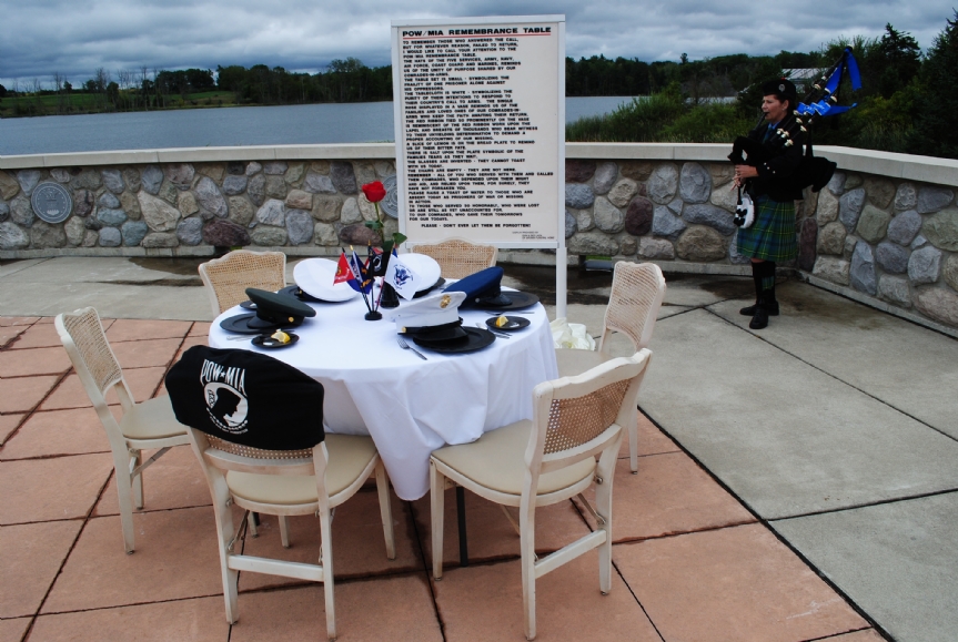 POW/MIA Remembrance Table at National Cemetery in Holly
